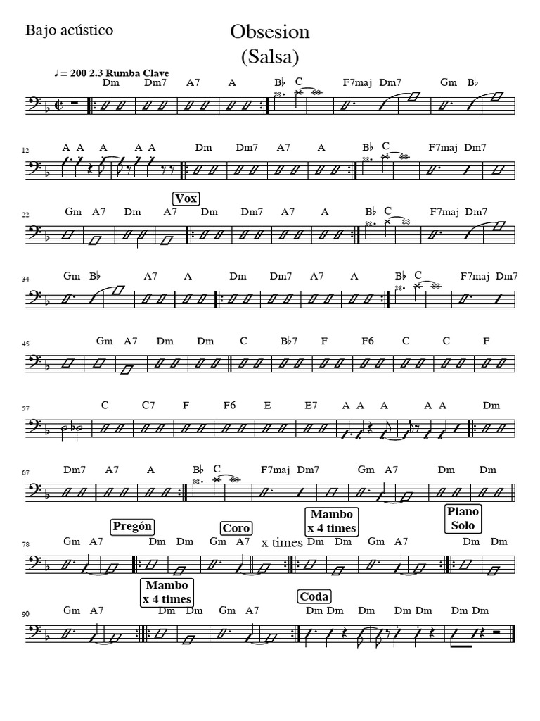 Partitura de Salsa: Obsesion Acústica | PDF | Musicologia