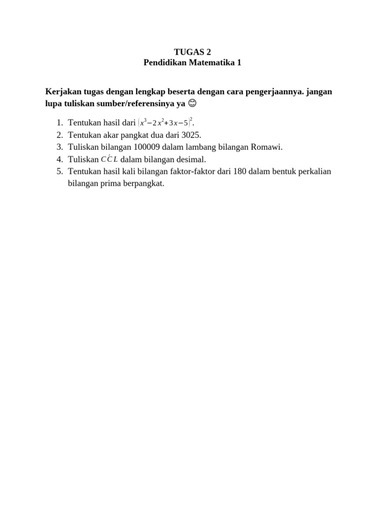 Tugas 2 Pendidikan Matematika 1 Pdf