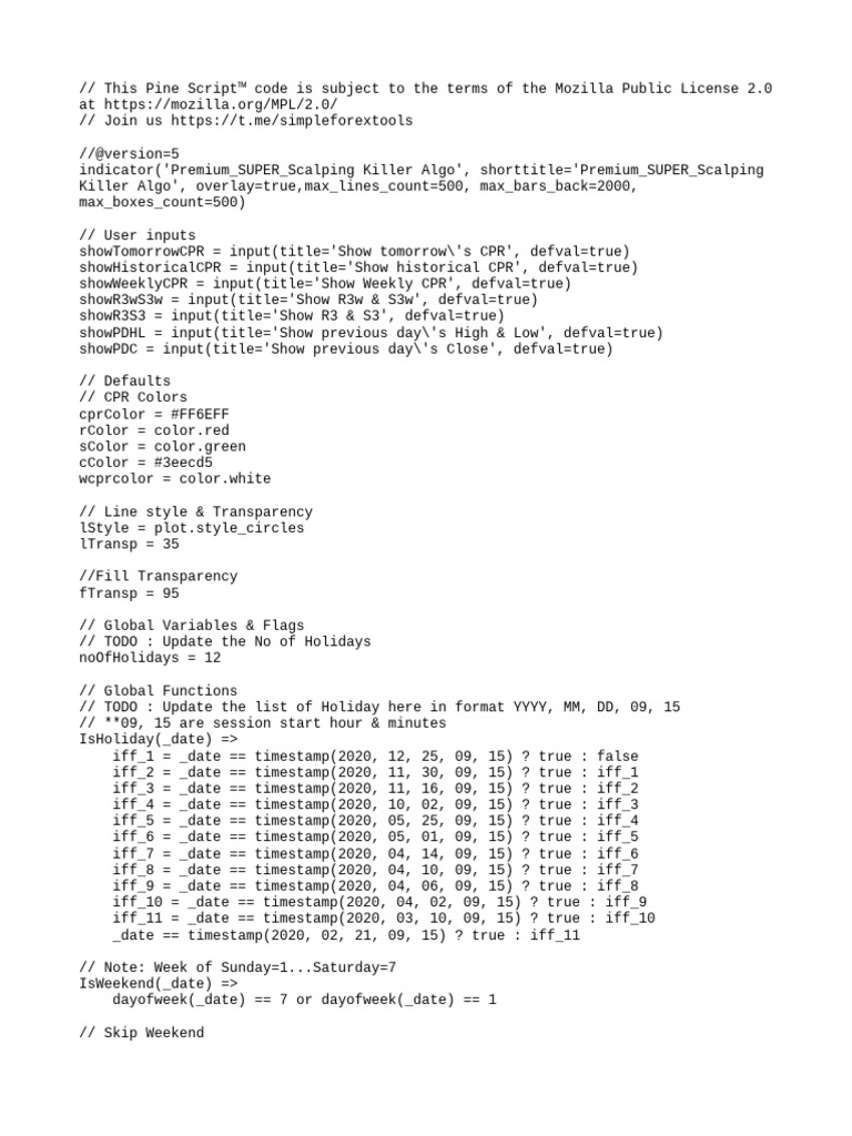 Premium SUPER Scalping Algo Script | PDF | Microeconomics | Financial ...