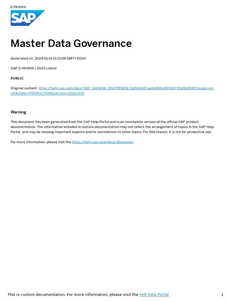 MDG Consolidation and Mass Processing Guide | PDF | Software ...