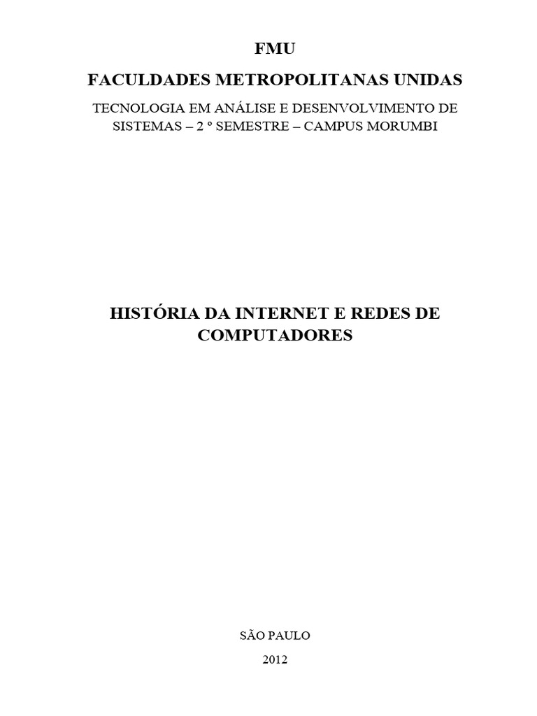 História da Internet e Redes de Computadores | PDF