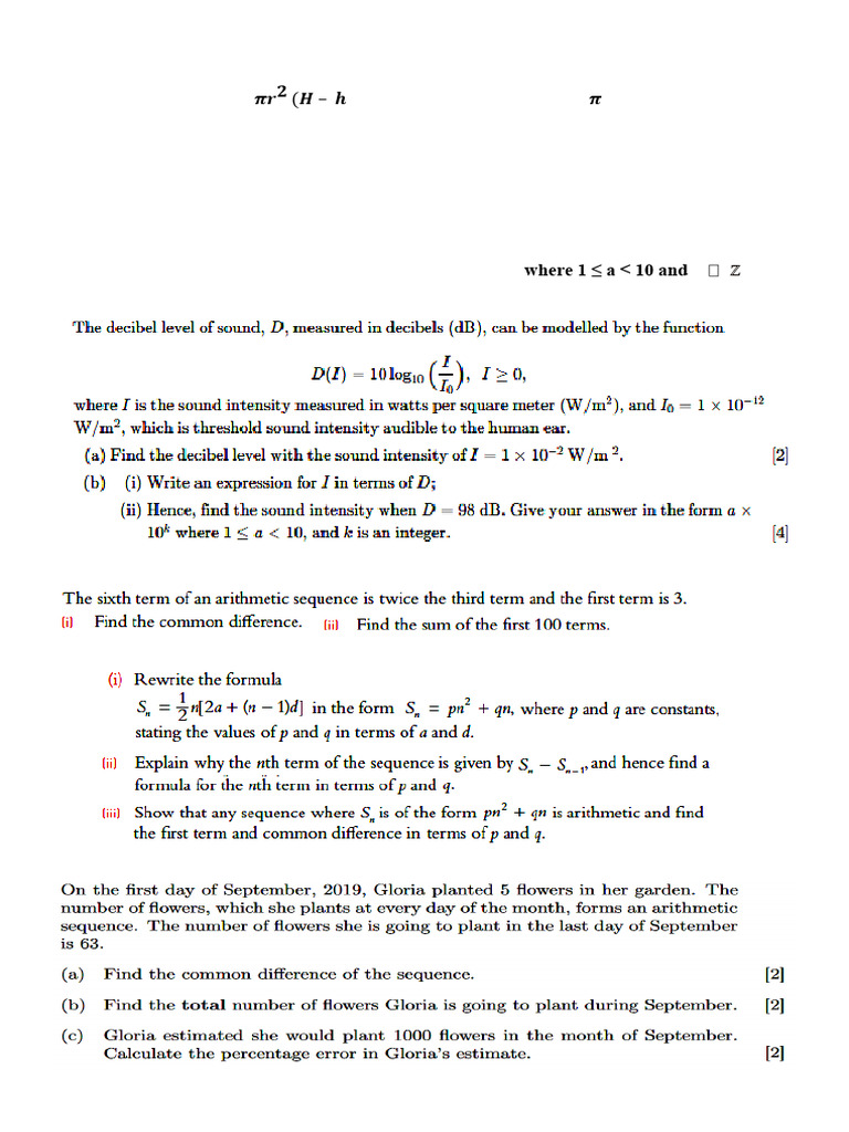 Volume and Equation Worksheets | PDF
