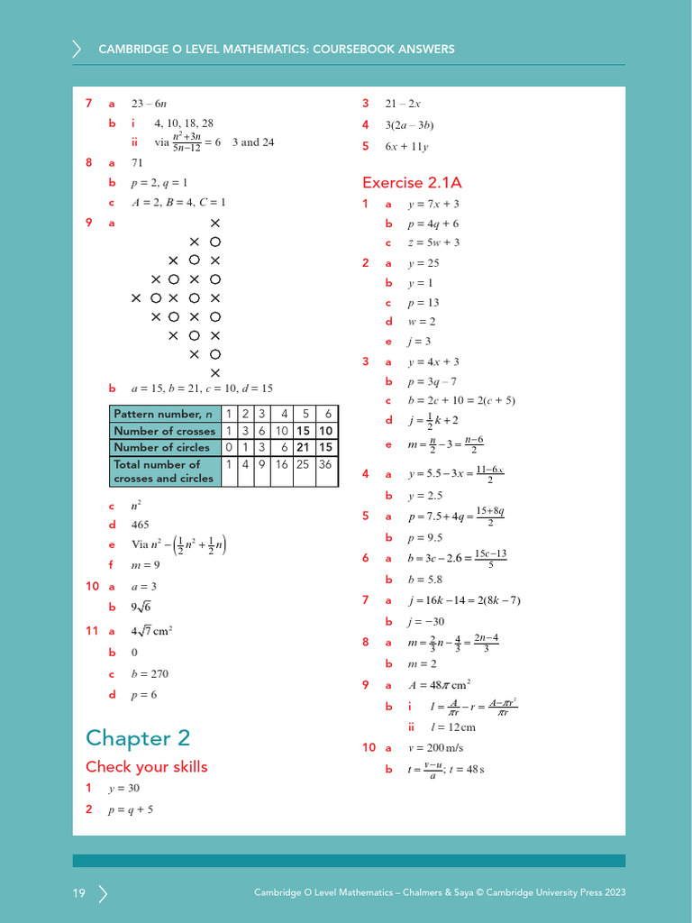 Cambridge O Level Maths Answers | PDF | Geometric Shapes | Elementary ...