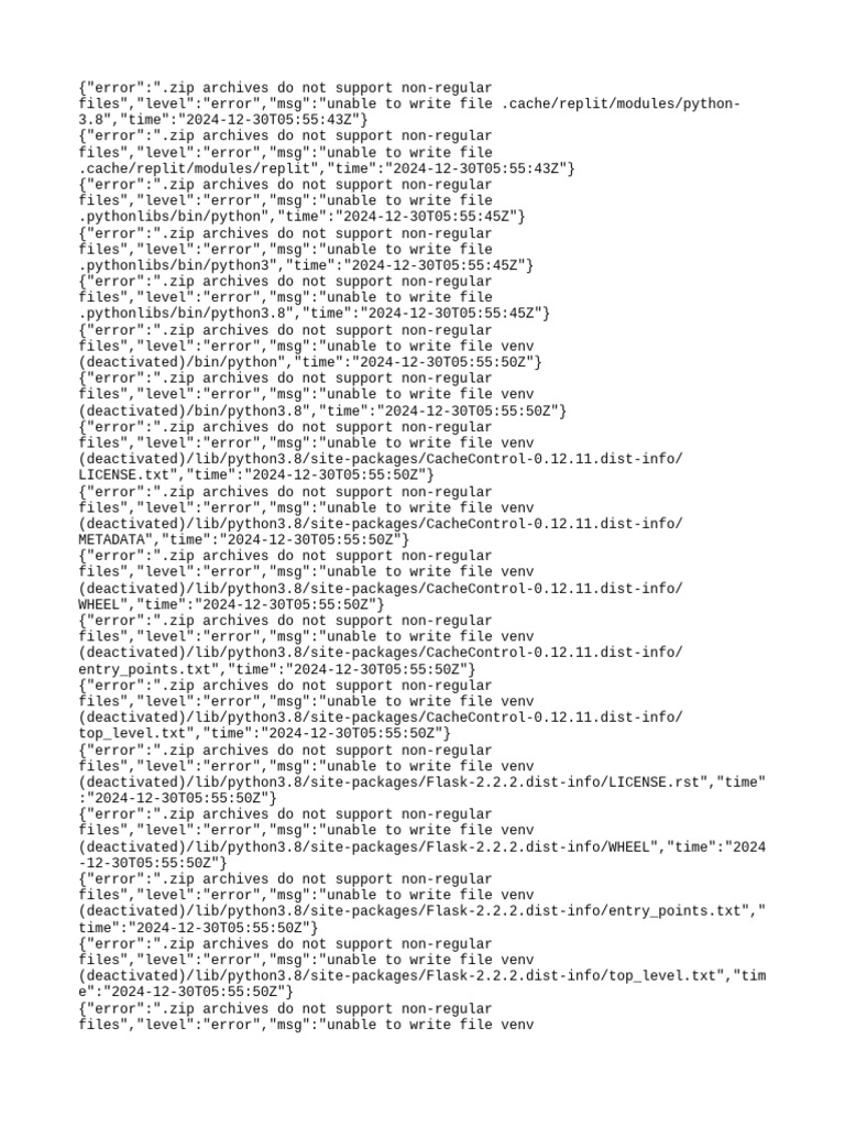 Zip Archive Errors for Python Files | PDF | Zip (File Format) | Utility ...