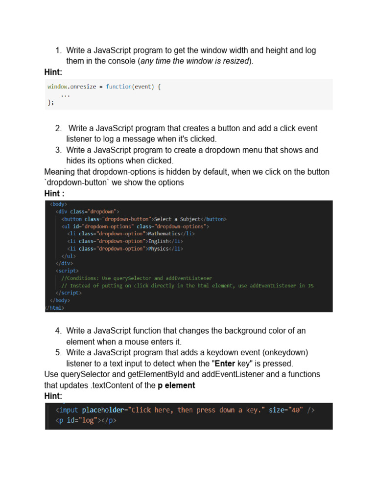 Third JS Practice Session | PDF