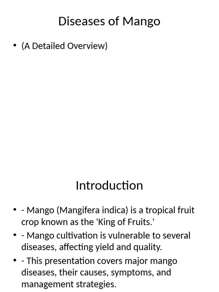 Major Mango Diseases and Management | PDF | Organisms | Plants