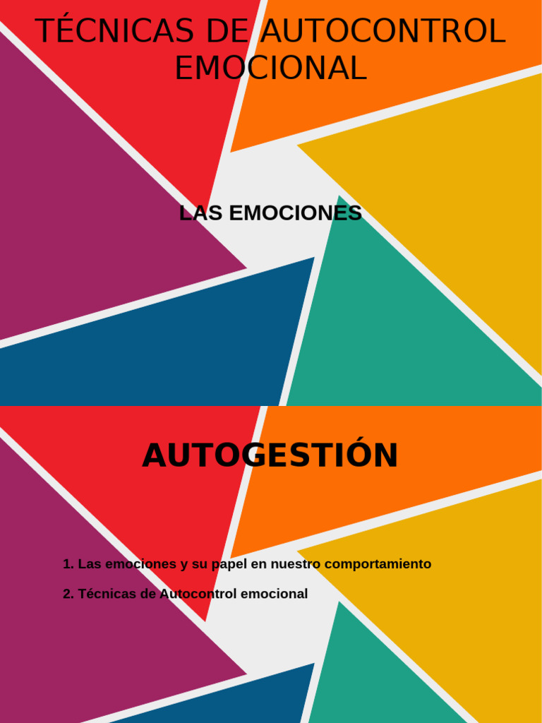 Técnicas de Autocontrol Emocional | PDF | Las emociones | Estado de ...