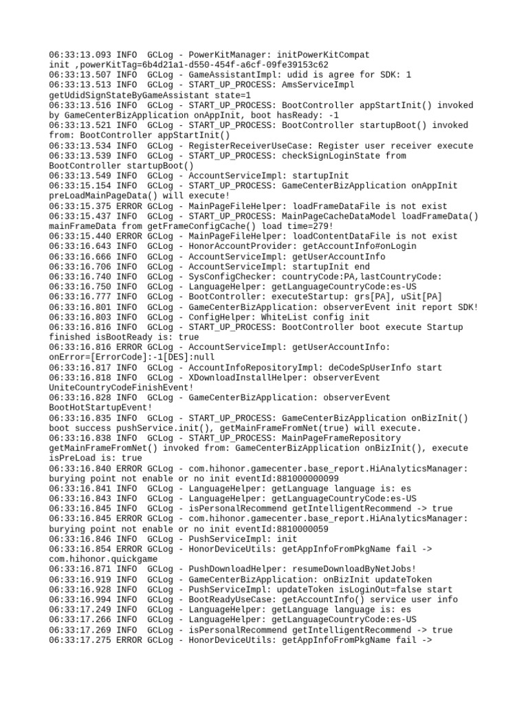 GameCenter Initialization Log Analysis | PDF | Application Layer ...