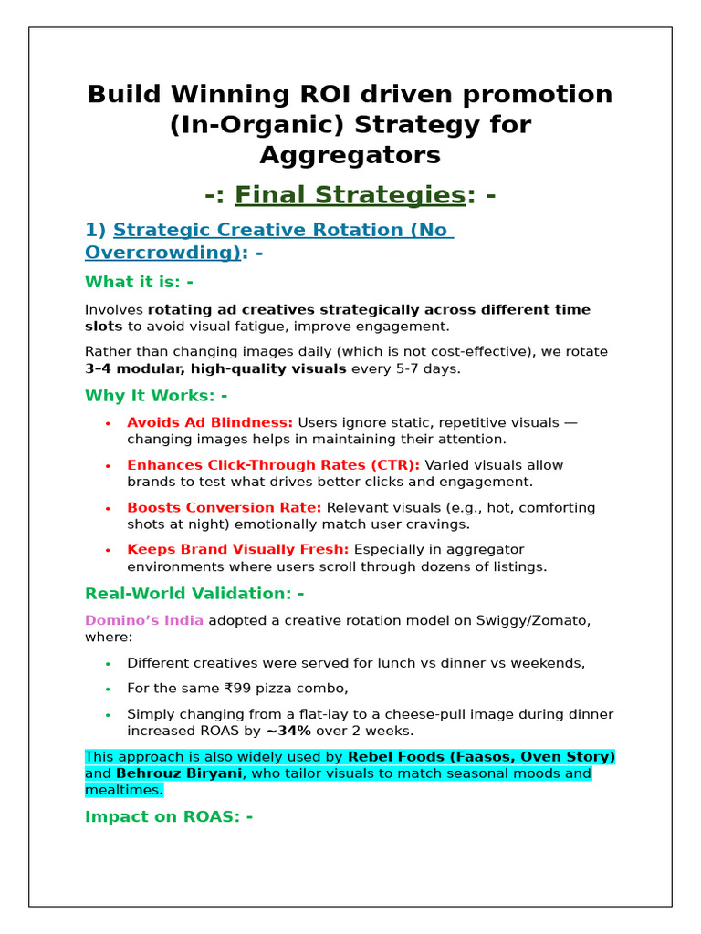 Build Winning ROI Driven Promotion | PDF | Lunch | Meal