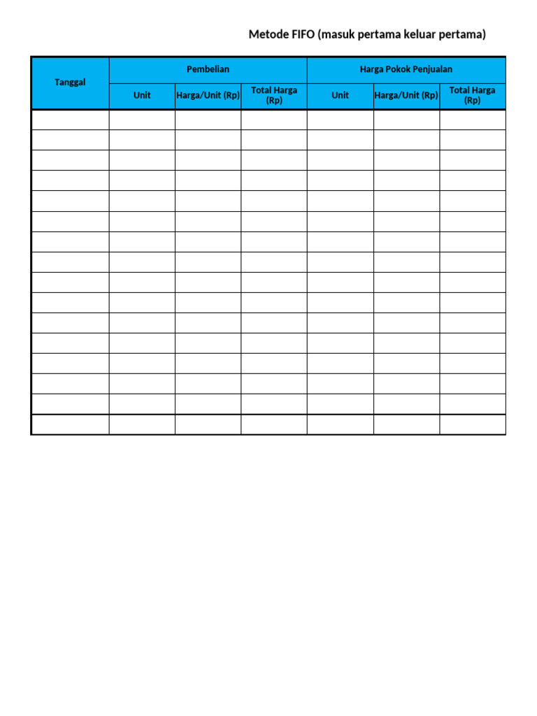 Tabel Fifo, Lifo, Average | PDF