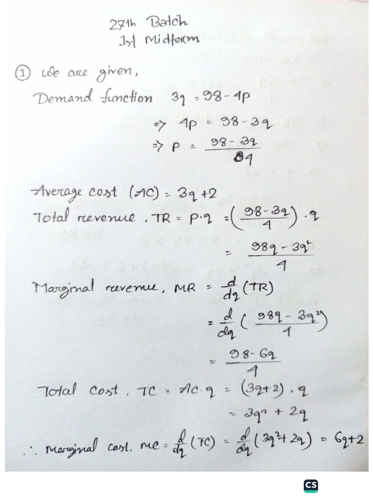 27th Batch Mid & Final Solution | PDF