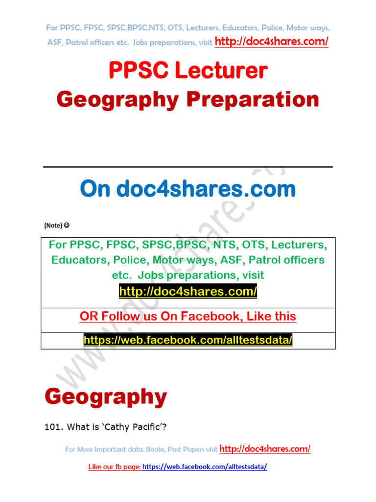 PPSC Geography MCQs Preparation Guide | PDF | Atmosphere Of Earth ...