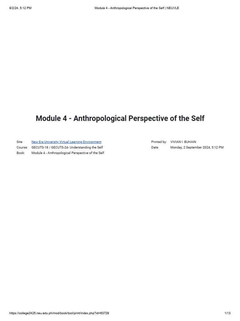 Anthropology and the Construction of Self | PDF | Anthropology ...