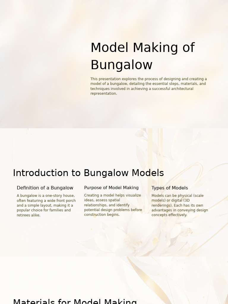 Bungalow Model Making Techniques | PDF | 3 D Computer Graphics