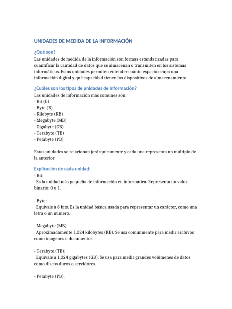 Unidad de Medida Compu | PDF