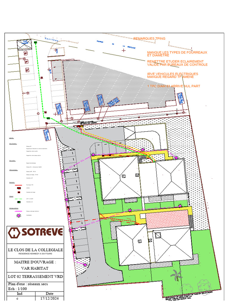 Plan de terrassement et réseaux VRD | PDF