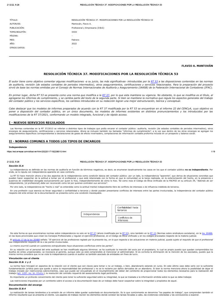 Modificaciones RT 37 por RT 53 | PDF | Auditoría | Contabilidad