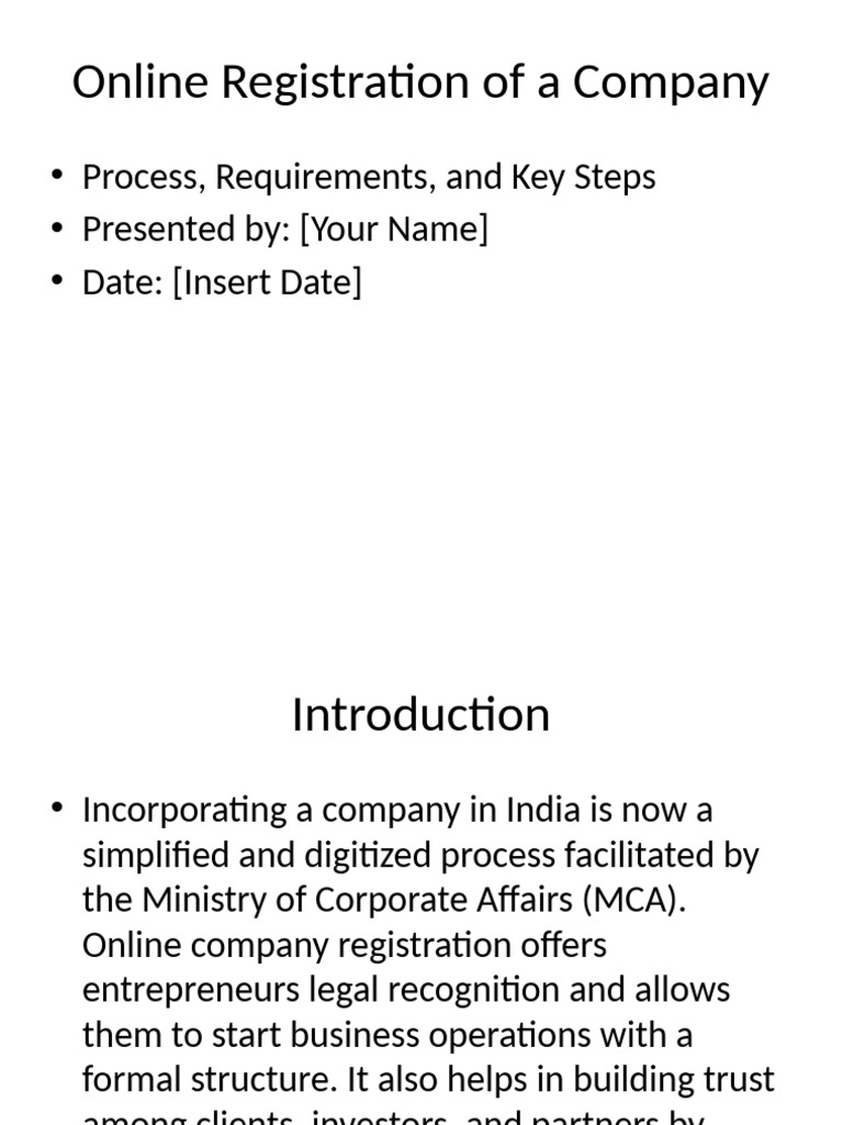 Online Company Registration in India | PDF | Corporate Law | Business