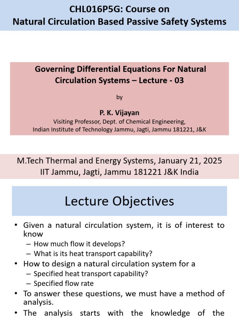 Governing Equations for Natural Circulation | PDF | Heat Transfer ...