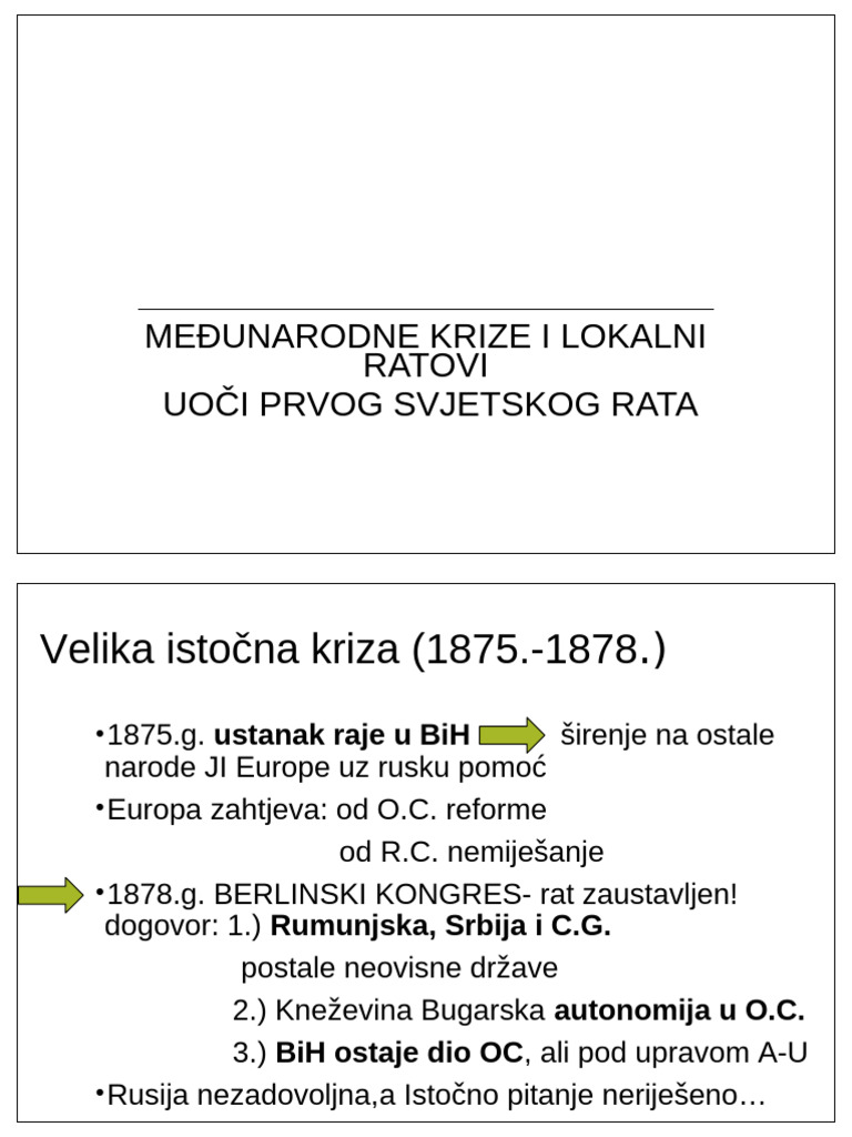31.-Međunarodni Ratovi I Krize Prije I. Sv. Rata | PDF