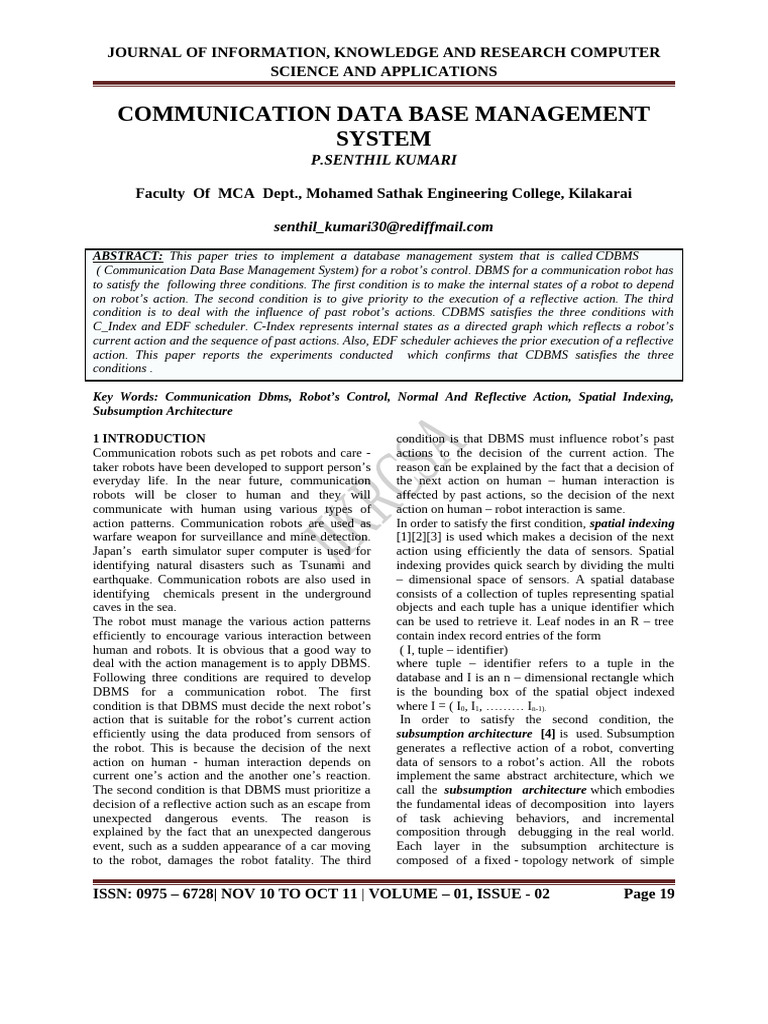 Communication Database Management System | PDF | Databases | Computing