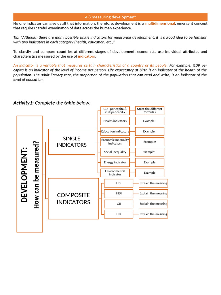 4.8 Measuring Development | PDF | Gross Domestic Product | Economics