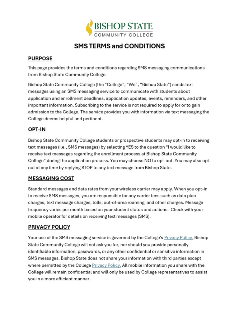 SMS Terms and Conditions | PDF