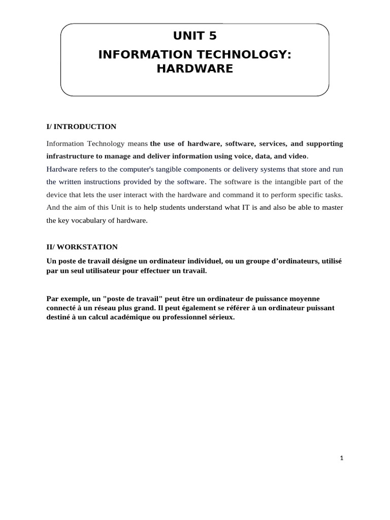 Unit 5 Information Technology Hardware Pdf Image Scanner Computer