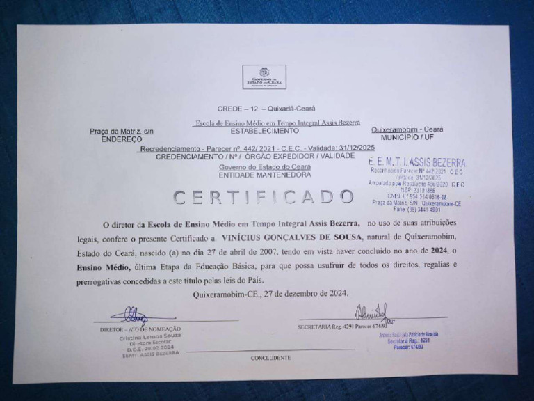 Certifica Do Parte 1 | PDF
