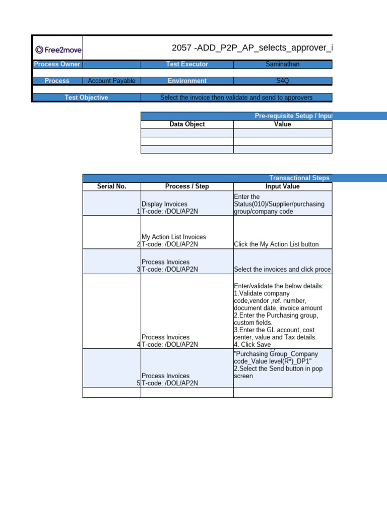 Test Scripts - P2P | PDF | Accounts Payable | Invoice