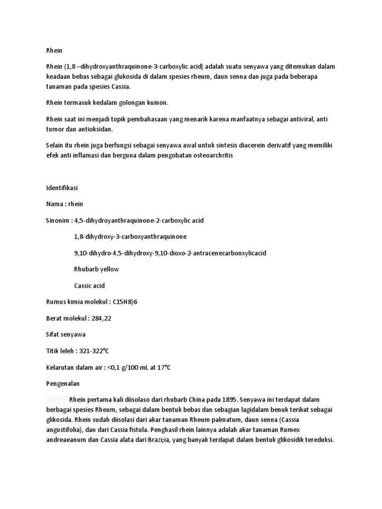 Struktur dan Manfaat Rhein | PDF