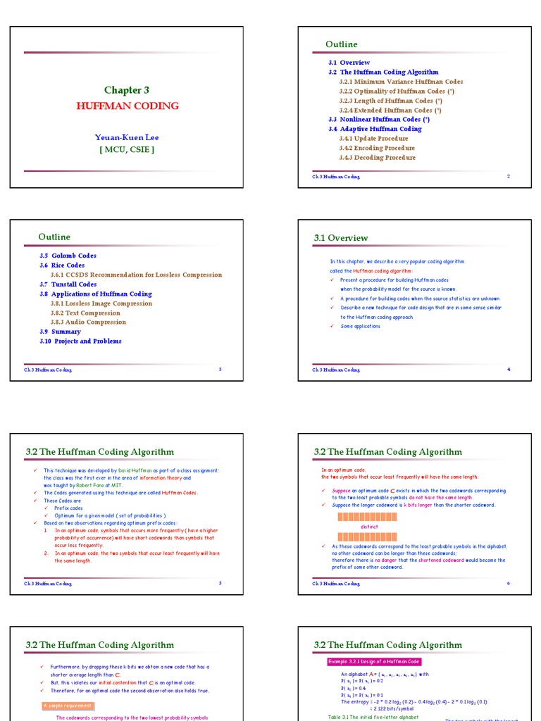 Huffman Coding Techniques and Applications | PDF