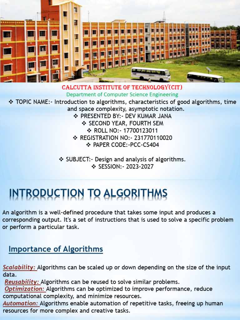 Introduction to Algorithms and Complexity | PDF | Time Complexity ...