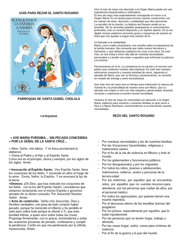 Guía para Rezar el Santo Rosario | PDF | María, madre de Jesús ...
