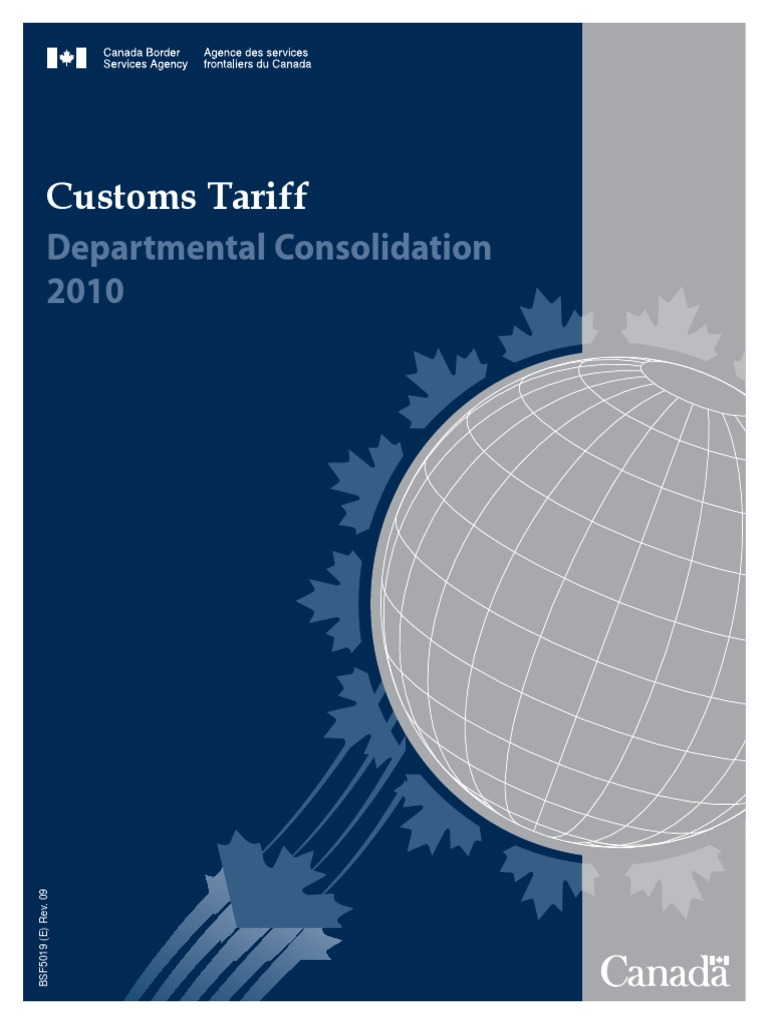 Canada Customs Tarrif PDF Tariff Textiles