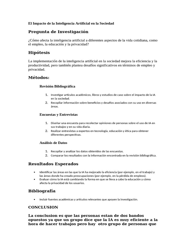 El Impacto de La Inteligencia Artificial en La Soc | PDF