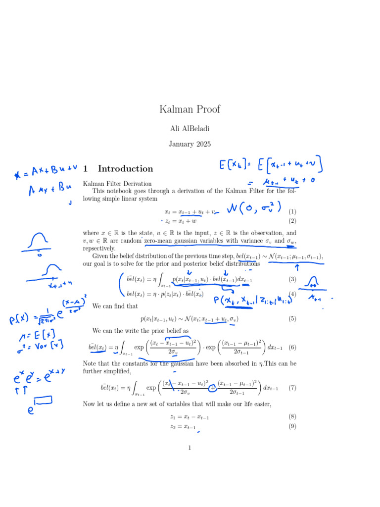 KF-part 1 | PDF | Kalman Filter | Normal Distribution