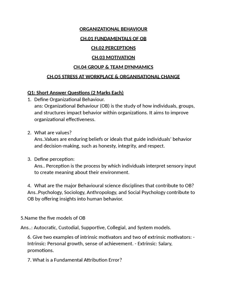 Key Concepts in Organizational Behaviour | PDF | Motivational | Motivation