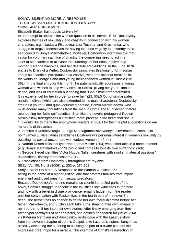 Luzhin's False Accusation of Sonya PDF Crime And Punishment