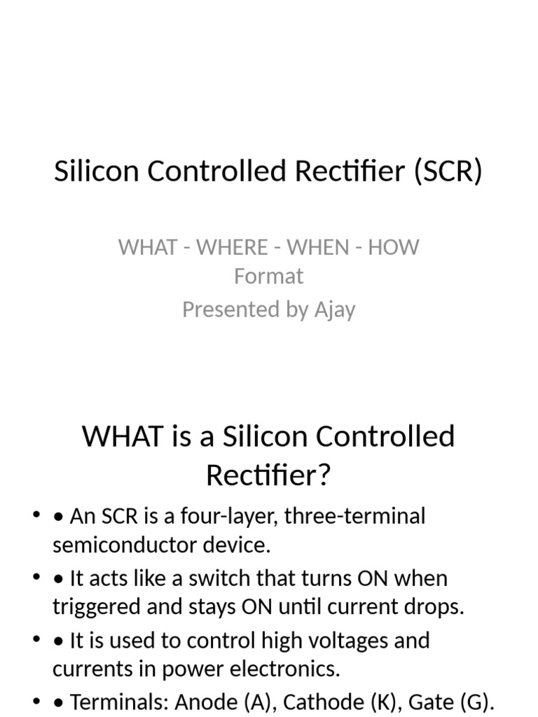 Understanding Silicon Controlled Rectifiers | PDF