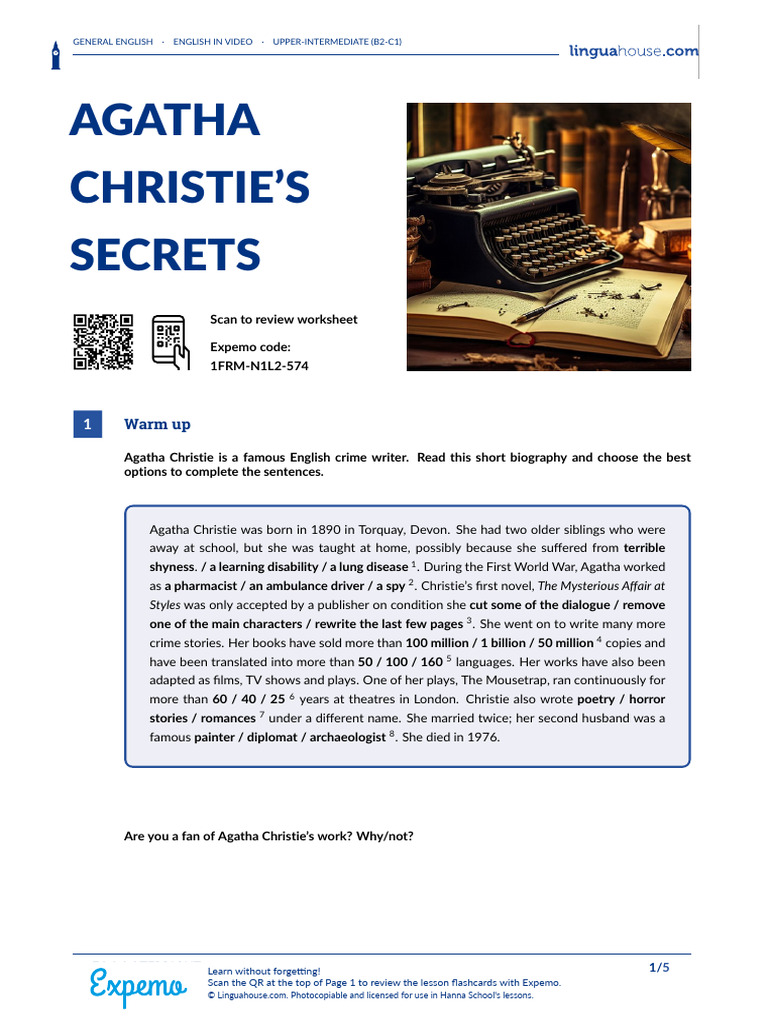 Extra Activities | PDF | Mount Everest | Agatha Christie