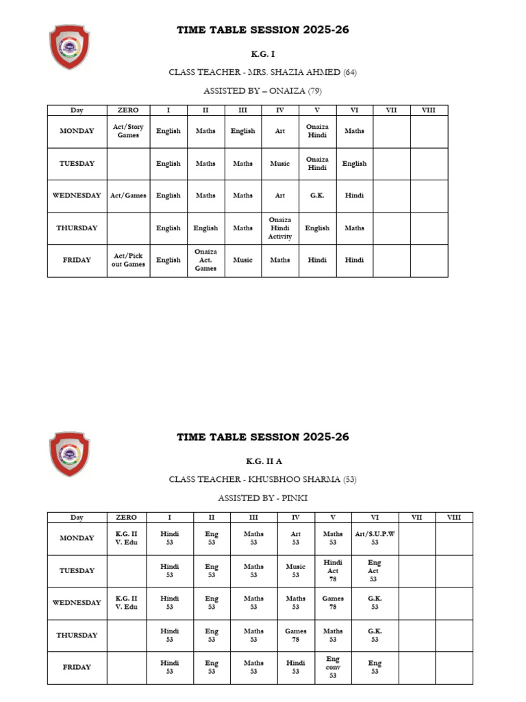 2025-26 School Timetable Overview | PDF | Inquiry | Language Families