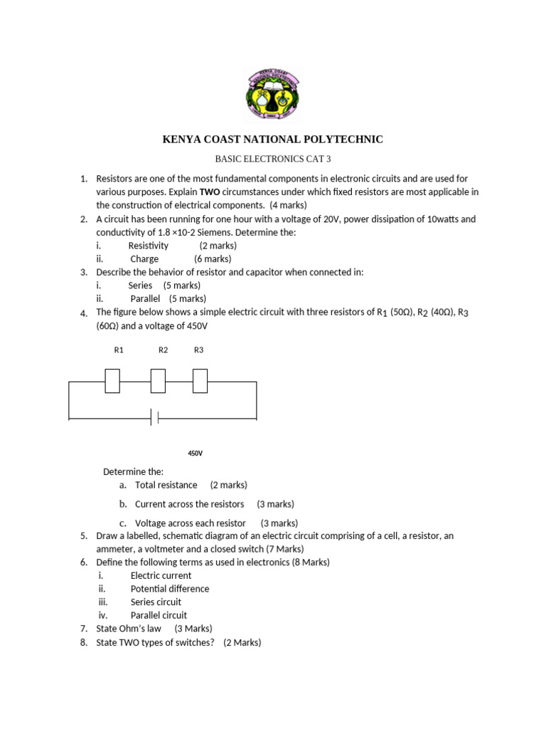 Basic Electronics Concepts and Calculations | PDF