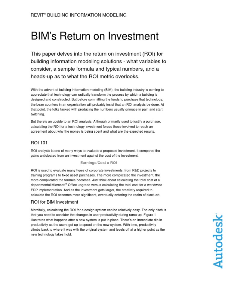 BIM's Return On Investment: Revit Building Information Modeling | PDF ...