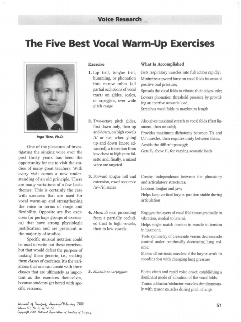 Exercícios Eficazes para Aquecimento Vocal | PDF | Voz humana | Canto