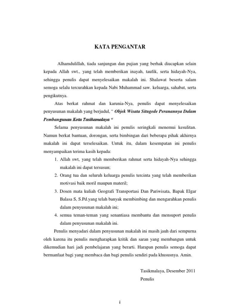 Kata Pengantar Pariwisata