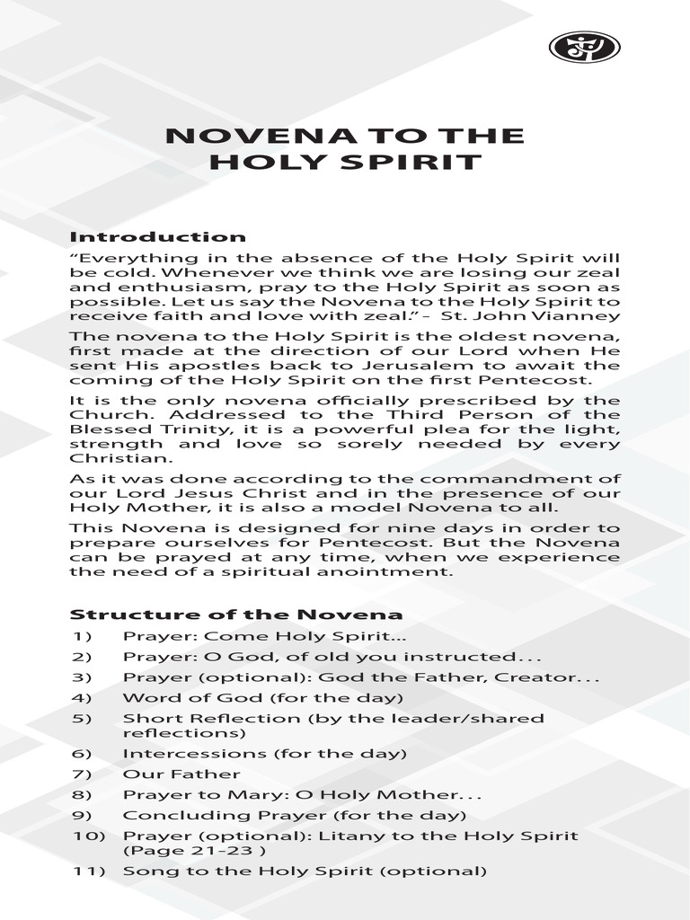 Novena Prayer to the Holy Spirit | PDF | God The Father | Jesus