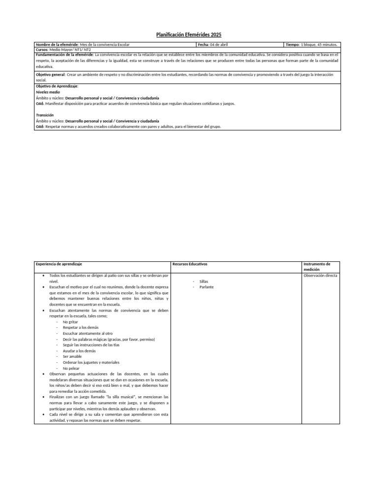 Mes de la Convivencia Escolar 2025 | PDF | Escuelas | Enseñando