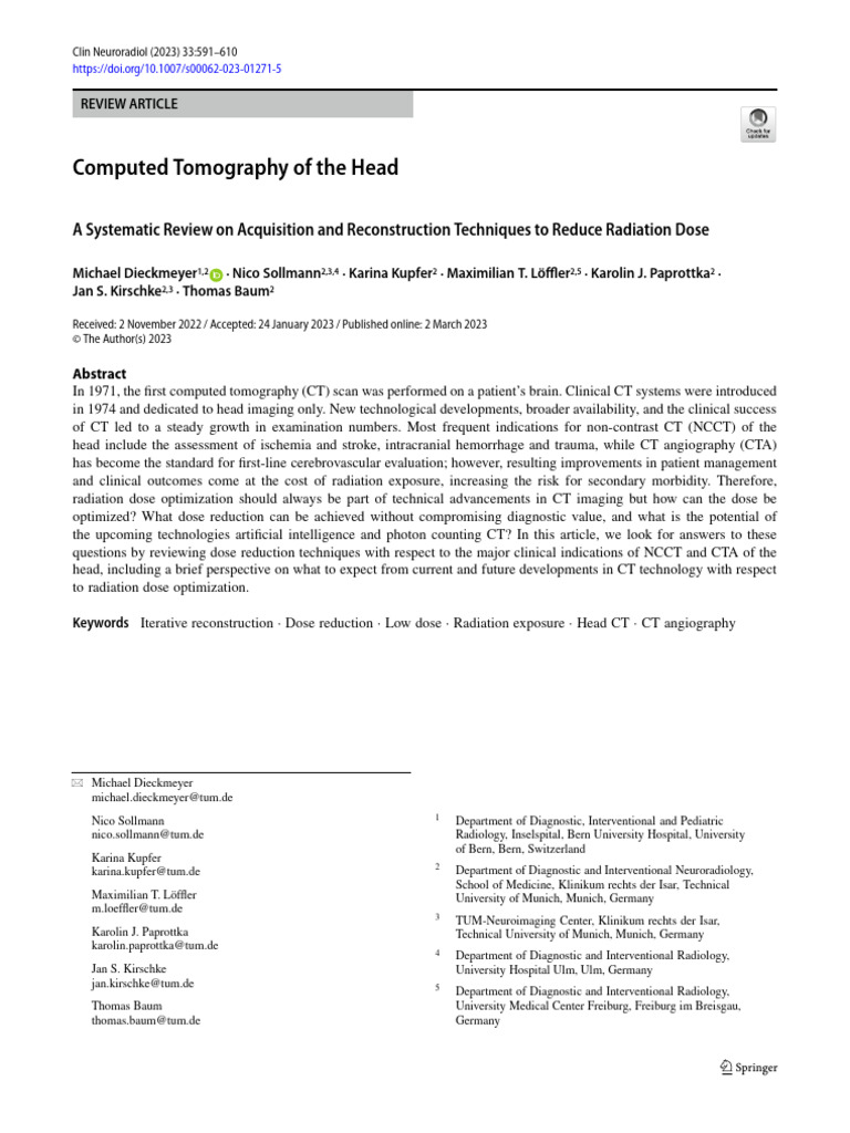 Computed Tomography of The Head | PDF | Ct Scan | Medical Imaging
