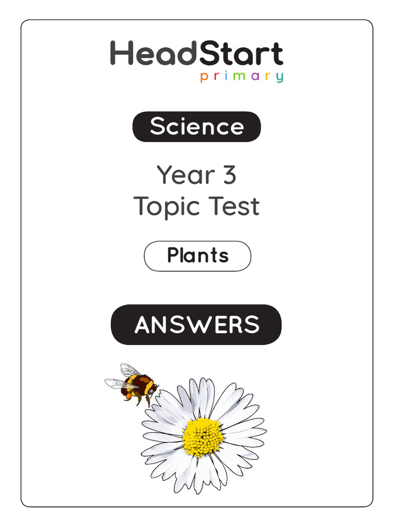 Year 3 Science Test: Plants | PDF | Flowers | Plants